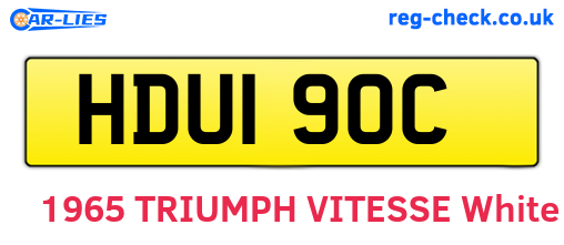 HDU190C are the vehicle registration plates.