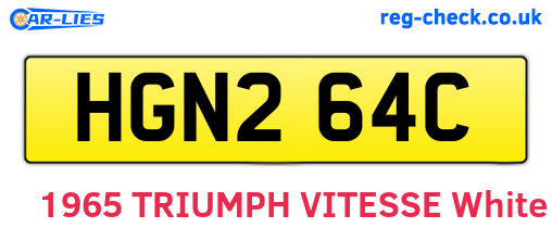 HGN264C are the vehicle registration plates.