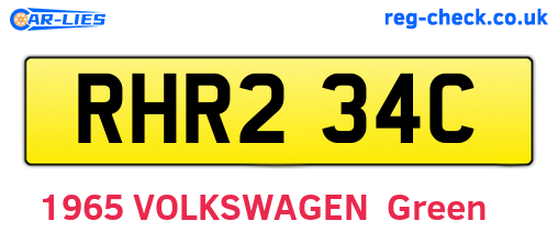 RHR234C are the vehicle registration plates.
