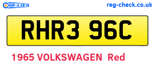 RHR396C are the vehicle registration plates.