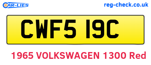 CWF519C are the vehicle registration plates.