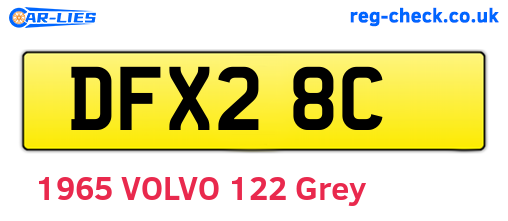 DFX28C are the vehicle registration plates.