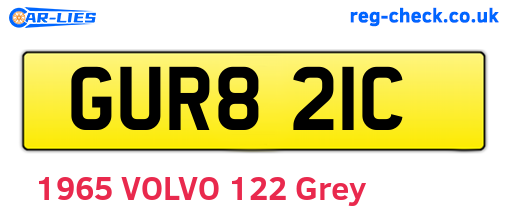 GUR821C are the vehicle registration plates.