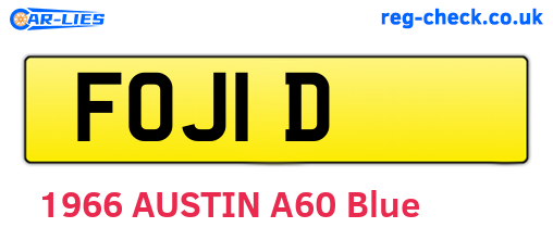 FOJ1D are the vehicle registration plates.