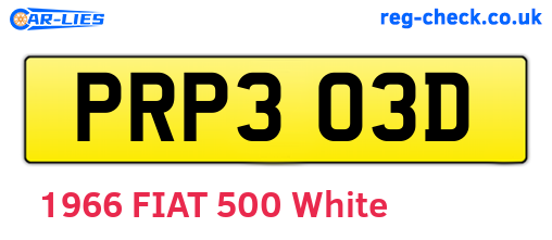 PRP303D are the vehicle registration plates.