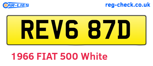 REV687D are the vehicle registration plates.