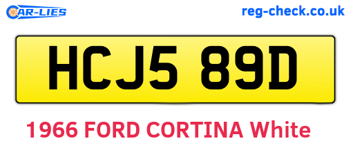 HCJ589D are the vehicle registration plates.