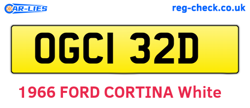 OGC132D are the vehicle registration plates.