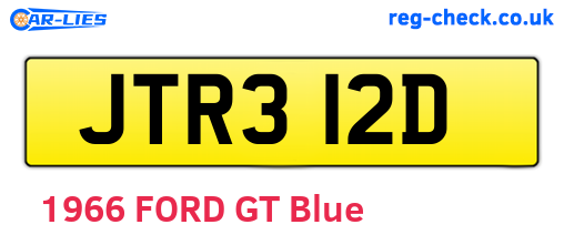 JTR312D are the vehicle registration plates.
