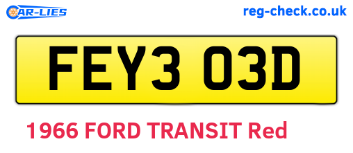 FEY303D are the vehicle registration plates.