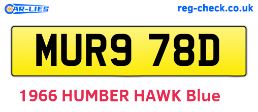 MUR978D are the vehicle registration plates.