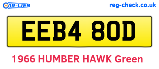 EEB480D are the vehicle registration plates.