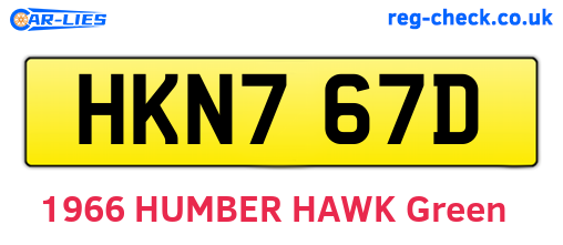 HKN767D are the vehicle registration plates.