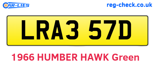 LRA357D are the vehicle registration plates.
