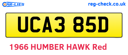 UCA385D are the vehicle registration plates.