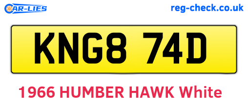 KNG874D are the vehicle registration plates.