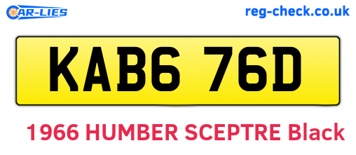 KAB676D are the vehicle registration plates.