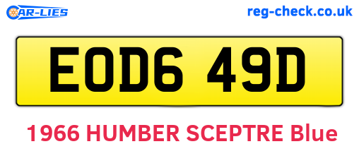 EOD649D are the vehicle registration plates.