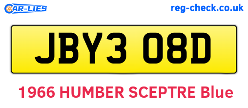JBY308D are the vehicle registration plates.