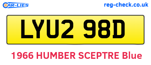 LYU298D are the vehicle registration plates.