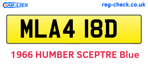 MLA418D are the vehicle registration plates.