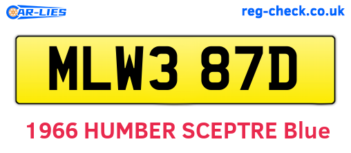 MLW387D are the vehicle registration plates.