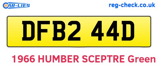 DFB244D are the vehicle registration plates.