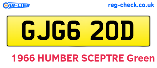 GJG620D are the vehicle registration plates.