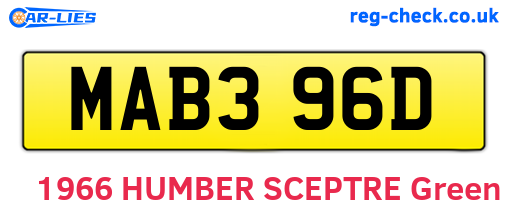 MAB396D are the vehicle registration plates.