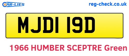 MJD119D are the vehicle registration plates.