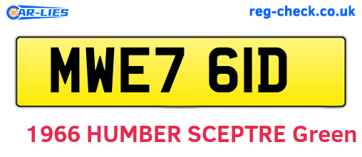 MWE761D are the vehicle registration plates.