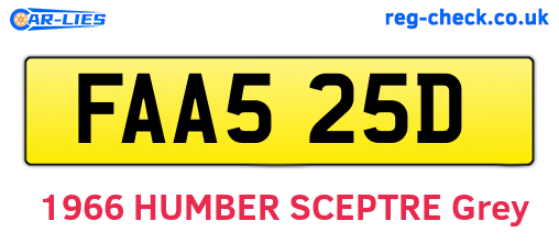 FAA525D are the vehicle registration plates.