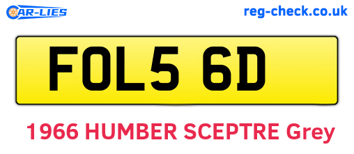 FOL56D are the vehicle registration plates.