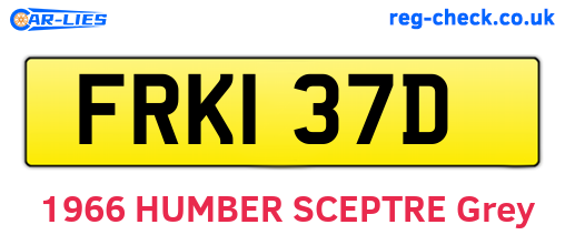 FRK137D are the vehicle registration plates.