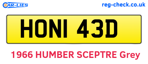 HON143D are the vehicle registration plates.