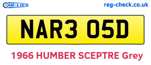 NAR305D are the vehicle registration plates.