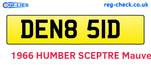 DEN851D are the vehicle registration plates.