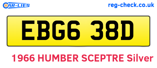 EBG638D are the vehicle registration plates.