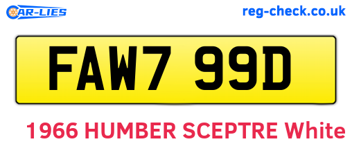 FAW799D are the vehicle registration plates.