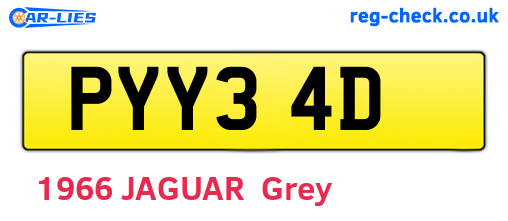 PYY34D are the vehicle registration plates.