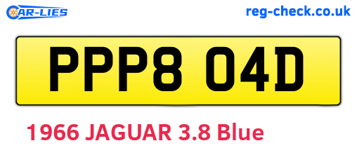 PPP804D are the vehicle registration plates.