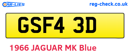GSF43D are the vehicle registration plates.