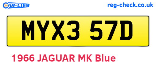 MYX357D are the vehicle registration plates.
