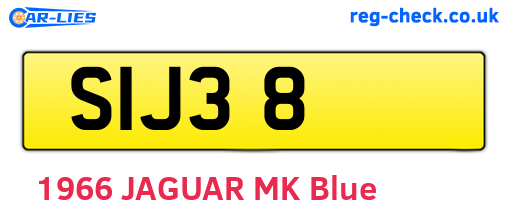 SIJ38 are the vehicle registration plates.