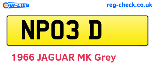 NPO3D are the vehicle registration plates.