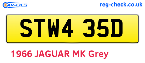 STW435D are the vehicle registration plates.