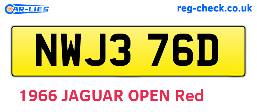 NWJ376D are the vehicle registration plates.
