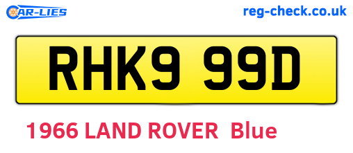 RHK999D are the vehicle registration plates.