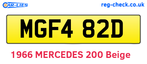 MGF482D are the vehicle registration plates.