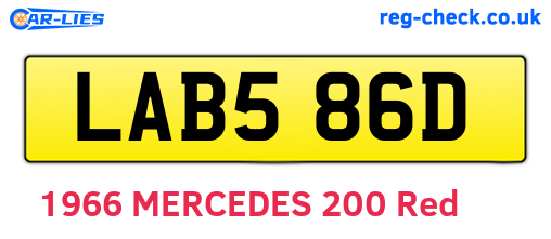LAB586D are the vehicle registration plates.
